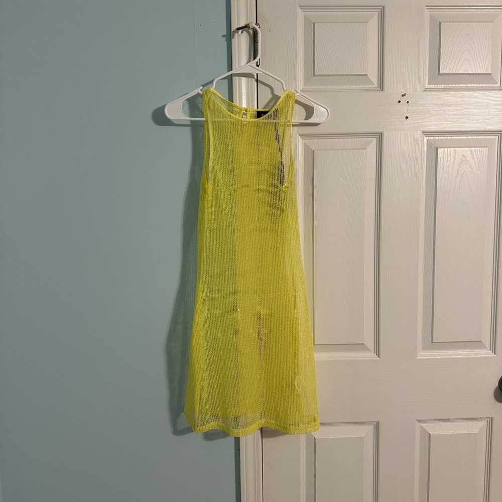 White Fox Boutique Mesh Yellow Dress